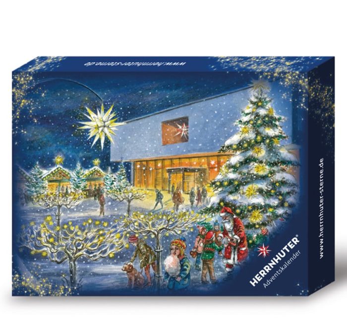 Adventskalender 2021, violett - weiß